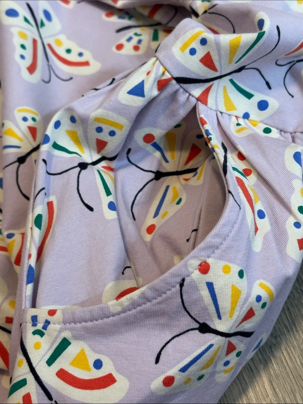 Hanna Andersson Lavender Dress with Rainbow Butterfly Print